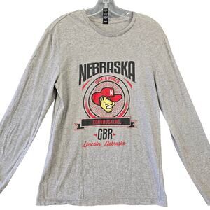 Nebraska Cornhuskers GBR Gray Shirt Long Sleeves Tee Logo Graphic Womens Size S
